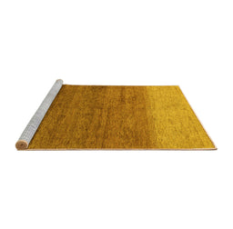 Sideview of Machine Washable Abstract Yellow Modern Rug, wshabs4116yw