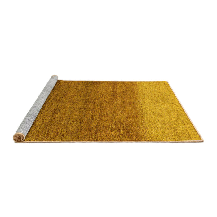 Sideview of Machine Washable Abstract Yellow Modern Rug, wshabs4116yw