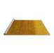 Sideview of Machine Washable Abstract Yellow Modern Rug, wshabs4116yw