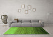 Machine Washable Abstract Green Modern Area Rugs in a Living Room,, wshabs4116grn