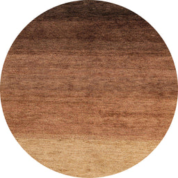 Round Abstract Saffron Red Modern Rug, abs4116