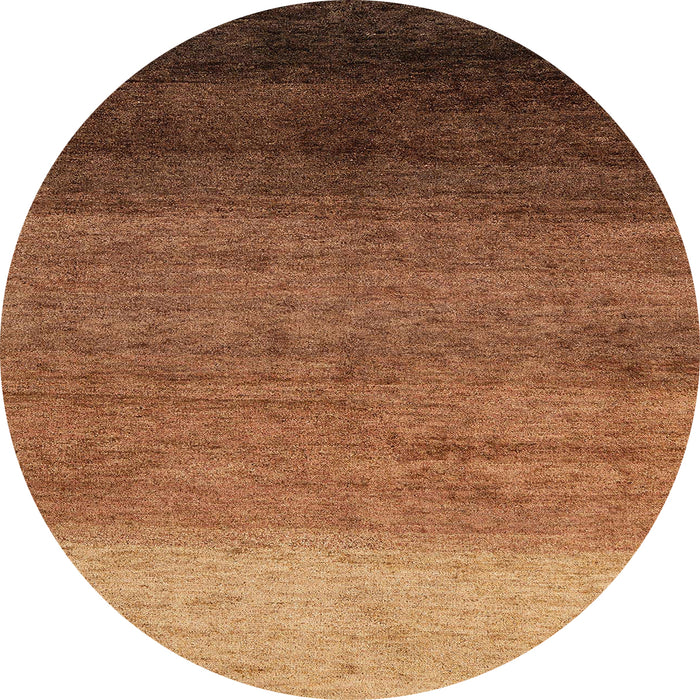 Round Abstract Saffron Red Modern Rug, abs4116