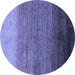 Round Abstract Blue Modern Rug, abs4116blu