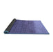 Sideview of Abstract Blue Modern Rug, abs4116blu