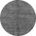 Round Machine Washable Abstract Gray Modern Rug, wshabs4117gry