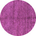 Round Machine Washable Abstract Purple Modern Area Rugs, wshabs4117pur