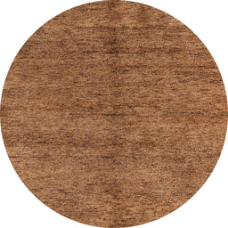 Round Machine Washable Abstract Orange Rug, wshabs4117