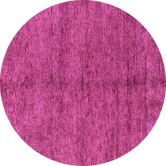 Round Machine Washable Abstract Pink Modern Rug, wshabs4117pnk