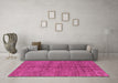 Machine Washable Abstract Pink Modern Rug in a Living Room, wshabs4117pnk