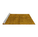 Sideview of Machine Washable Abstract Yellow Modern Rug, wshabs4117yw