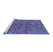 Sideview of Machine Washable Abstract Blue Modern Rug, wshabs4117blu