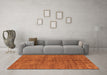 Machine Washable Abstract Orange Modern Area Rugs in a Living Room, wshabs4117org