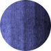 Round Abstract Blue Modern Rug, abs4118blu