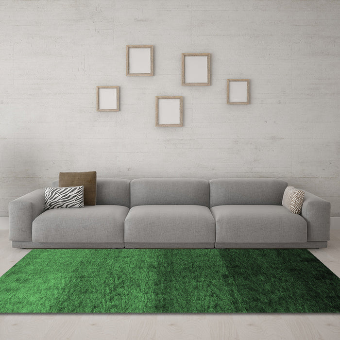 Machine Washable Abstract Emerald Green Modern Area Rugs in a Living Room,, wshabs4118emgrn