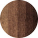 Round Abstract Brown Modern Rug, abs4118brn