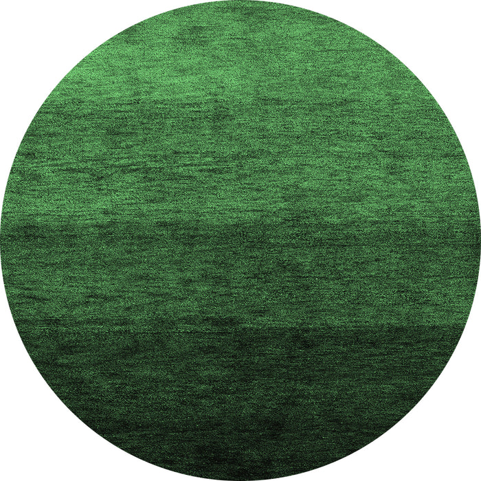 Round Abstract Emerald Green Modern Rug, abs4118emgrn