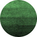 Round Abstract Emerald Green Modern Rug, abs4118emgrn