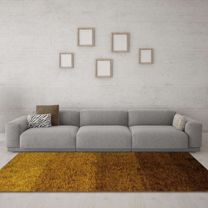 Machine Washable Abstract Yellow Modern Rug in a Living Room, wshabs4118yw