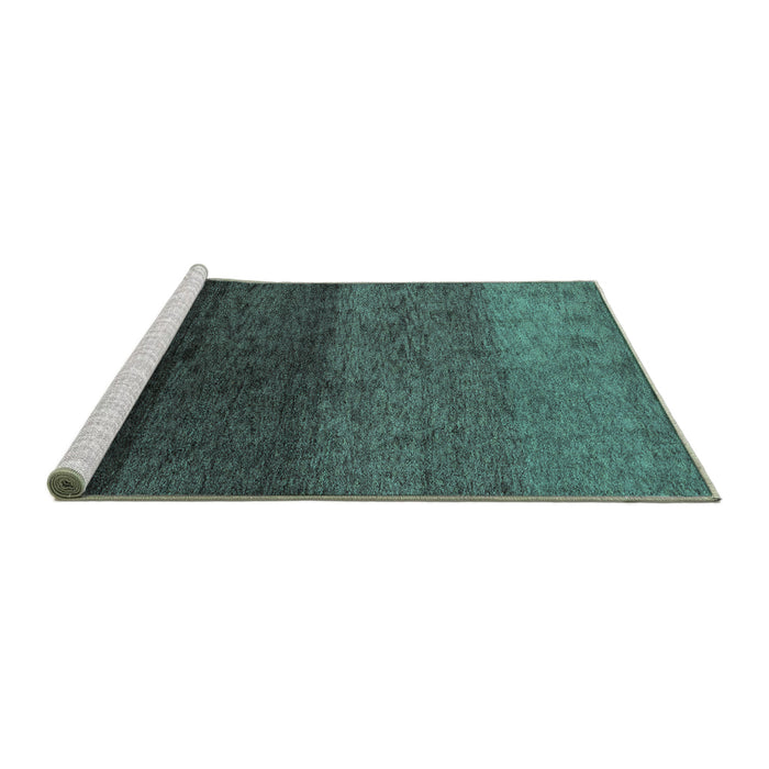 Sideview of Machine Washable Abstract Turquoise Modern Area Rugs, wshabs4118turq