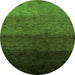 Round Abstract Green Modern Rug, abs4118grn