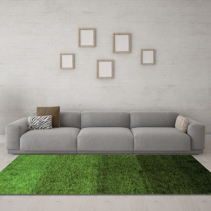 Machine Washable Abstract Green Modern Area Rugs in a Living Room,, wshabs4118grn