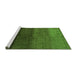 Sideview of Machine Washable Abstract Green Modern Area Rugs, wshabs4118grn