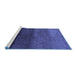 Sideview of Machine Washable Abstract Blue Modern Rug, wshabs4118blu