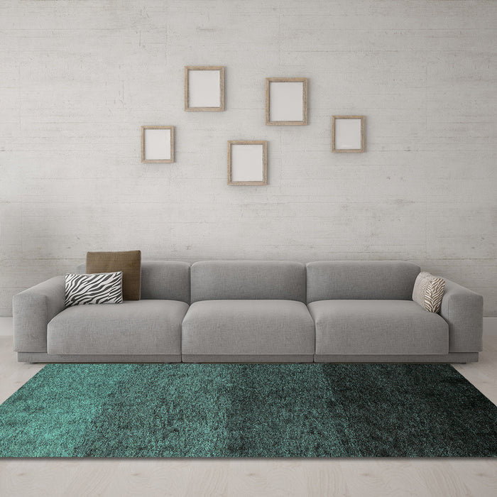 Machine Washable Abstract Turquoise Modern Area Rugs in a Living Room,, wshabs4118turq