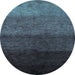 Round Abstract Light Blue Modern Rug, abs4118lblu