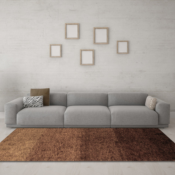 Machine Washable Abstract Brown Modern Rug in a Living Room,, wshabs4118brn