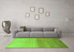 Machine Washable Abstract Green Modern Area Rugs in a Living Room,, wshabs4119grn