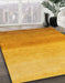 Machine Washable Abstract Deep Yellow Rug in a Family Room, wshabs4119