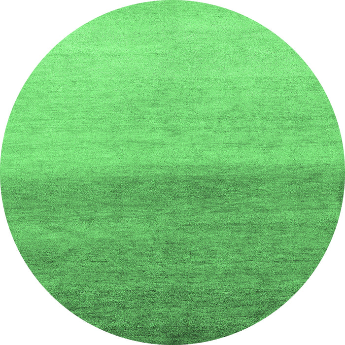 Round Abstract Emerald Green Modern Rug, abs4119emgrn