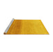 Sideview of Machine Washable Abstract Yellow Modern Rug, wshabs4119yw