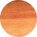 Round Machine Washable Abstract Orange Modern Area Rugs, wshabs4119org