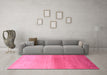 Machine Washable Abstract Pink Modern Rug in a Living Room, wshabs4119pnk