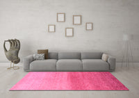 Machine Washable Abstract Pink Modern Rug, wshabs4119pnk