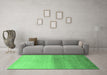 Machine Washable Abstract Emerald Green Modern Area Rugs in a Living Room,, wshabs4119emgrn