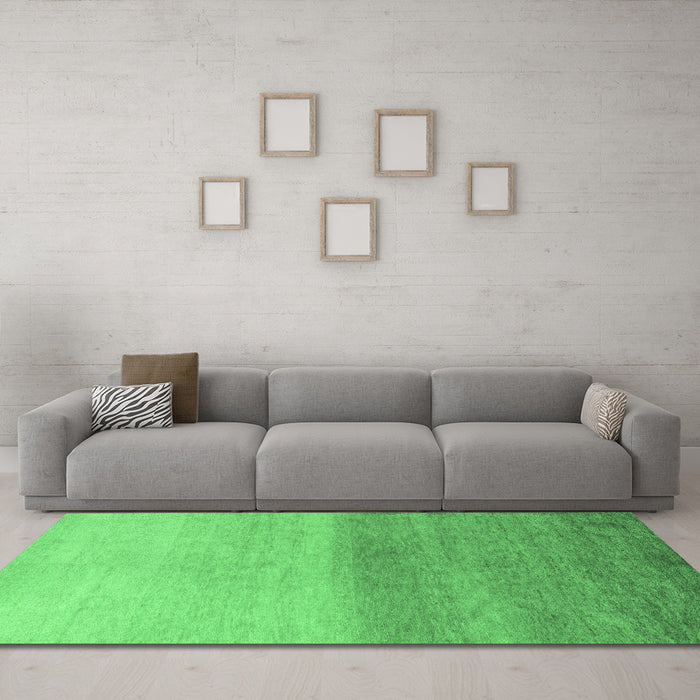 Machine Washable Abstract Emerald Green Modern Area Rugs in a Living Room,, wshabs4119emgrn