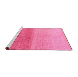 Sideview of Machine Washable Abstract Pink Modern Rug, wshabs4119pnk