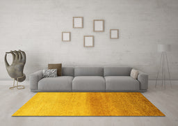 Machine Washable Abstract Yellow Modern Rug in a Living Room, wshabs4119yw