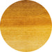 Round Machine Washable Abstract Deep Yellow Rug, wshabs4119