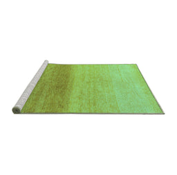 Sideview of Machine Washable Abstract Turquoise Modern Area Rugs, wshabs4119turq