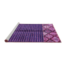 Sideview of Machine Washable Abstract Purple Modern Area Rugs, wshabs411pur