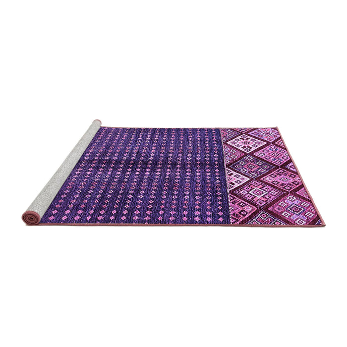 Sideview of Machine Washable Abstract Purple Modern Area Rugs, wshabs411pur