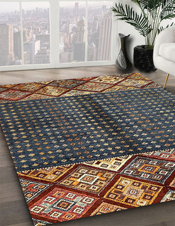 Machine Washable Abstract Brown Rug in a Family Room, wshabs411