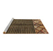 Sideview of Machine Washable Abstract Brown Modern Rug, wshabs411brn