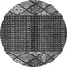 Round Abstract Gray Modern Rug, abs411gry