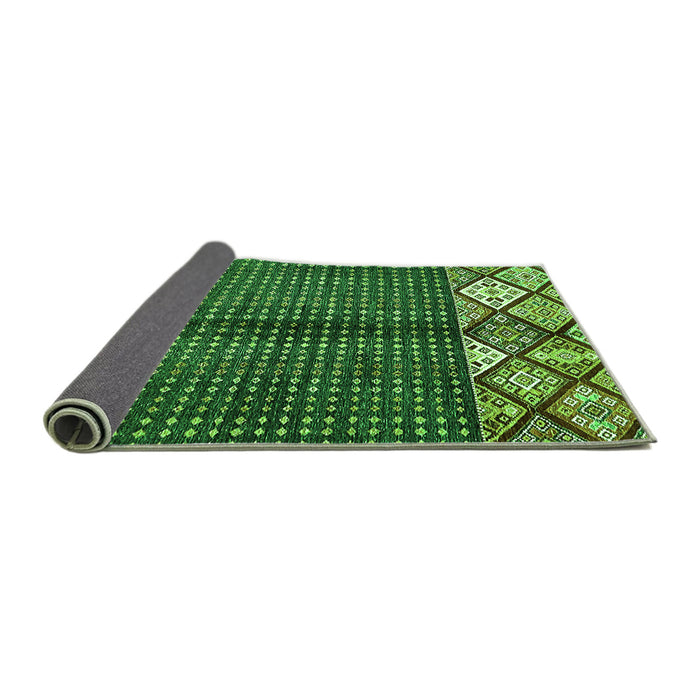 Sideview of Abstract Green Modern Rug, abs411grn