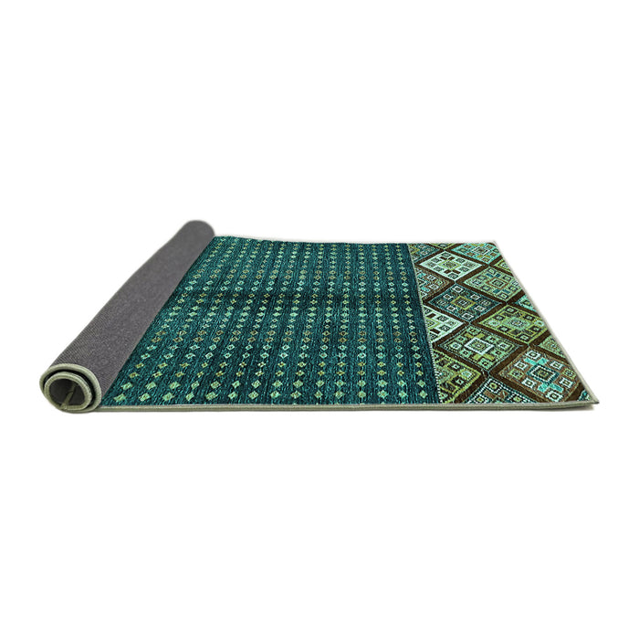 Sideview of Abstract Turquoise Modern Rug, abs411turq